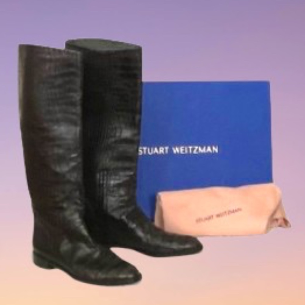 Black Stewart Weitzman riding boots